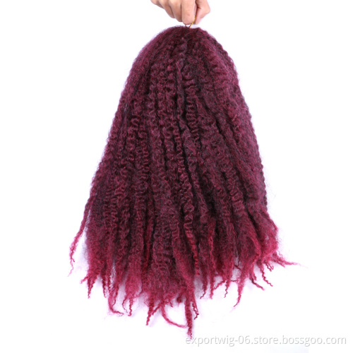 Synthetic Braiding Hair Extension Wholesale Soft Afro Kinky Twist Crochet Braids Marley Braiding Hair for Twists dreadlocks kink